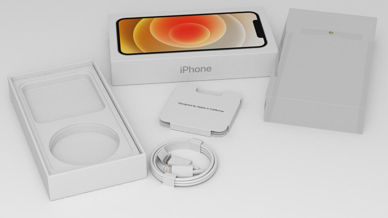 iPhone 12 Package Box White 3D