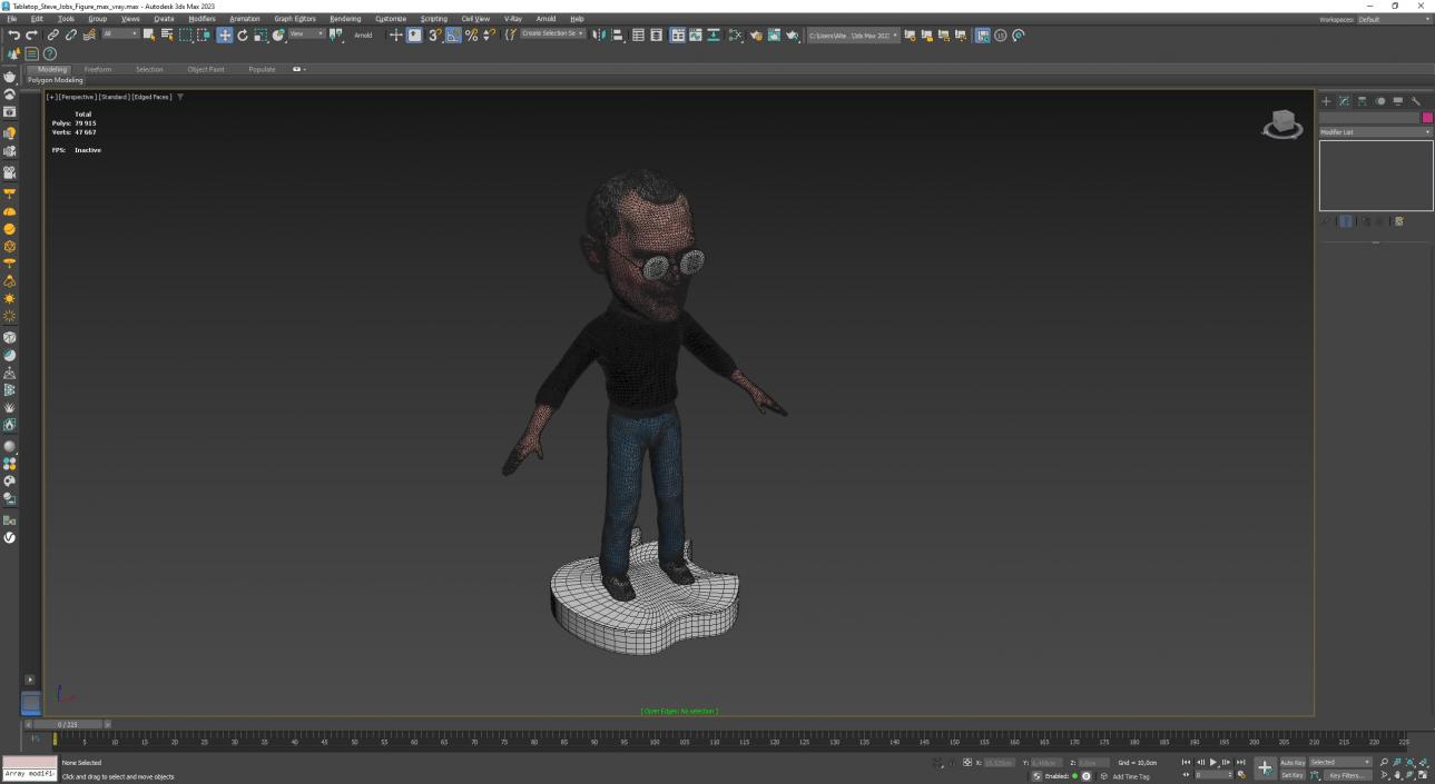 3D Tabletop Steve Jobs Figure for 3D Print 2