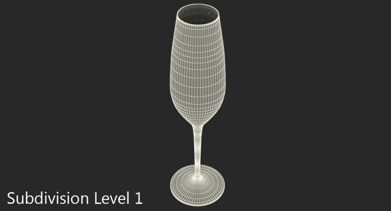 3D Black Stem Champagne Glass