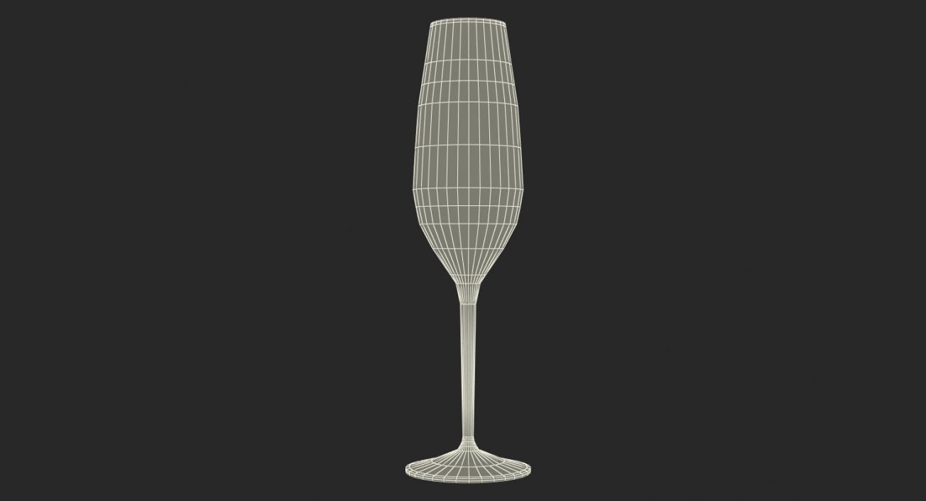 3D Black Stem Champagne Glass