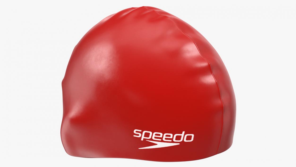 Speedo Red Silicone Swimming Cap 3D