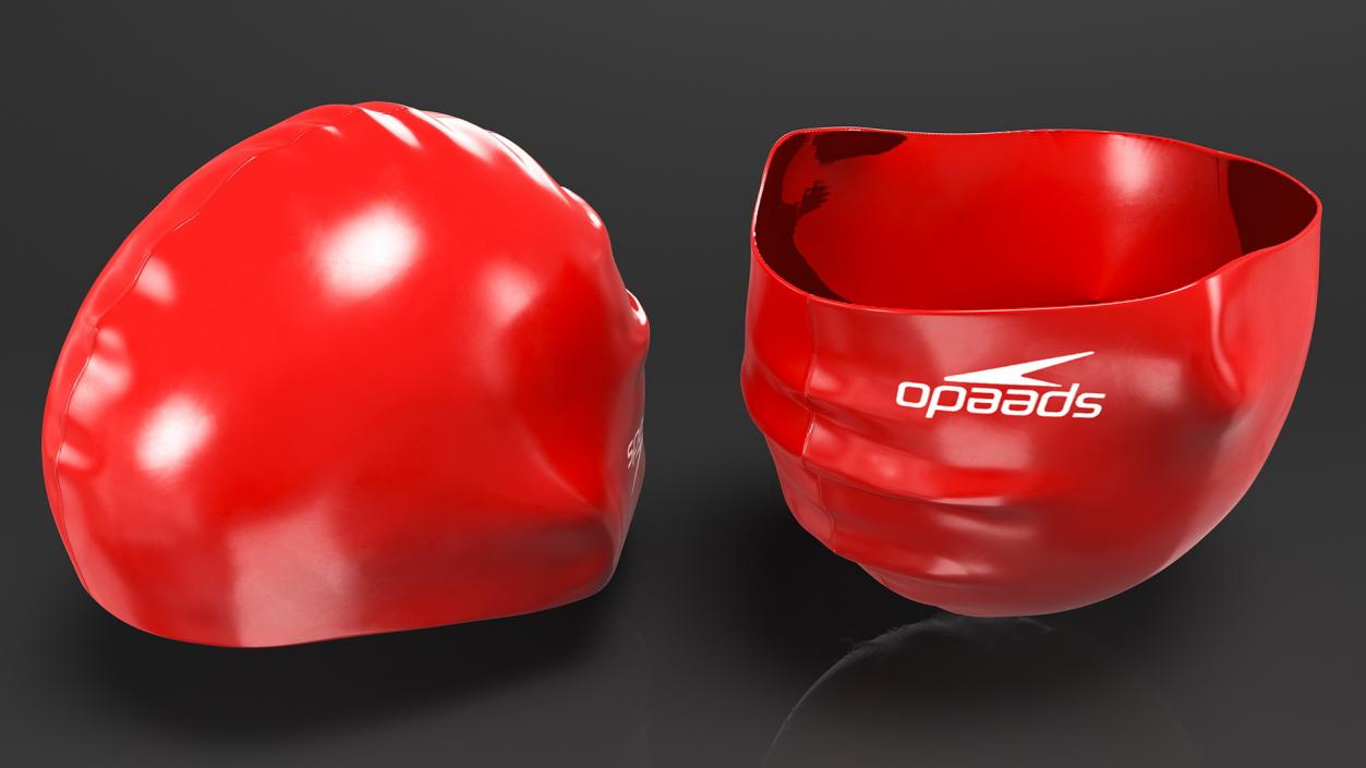 Speedo Red Silicone Swimming Cap 3D