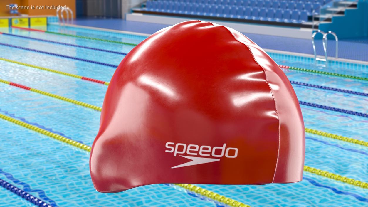 Speedo Red Silicone Swimming Cap 3D