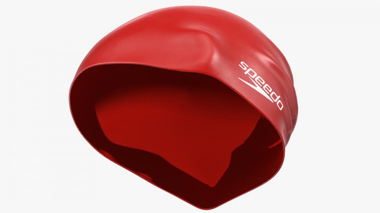 Speedo Red Silicone Swimming Cap 3D