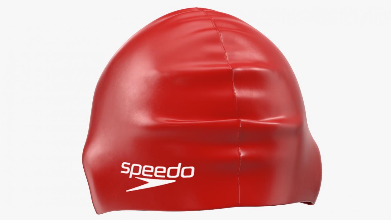 Speedo Red Silicone Swimming Cap 3D