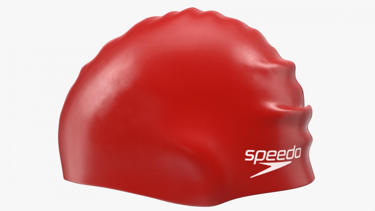 Speedo Red Silicone Swimming Cap 3D