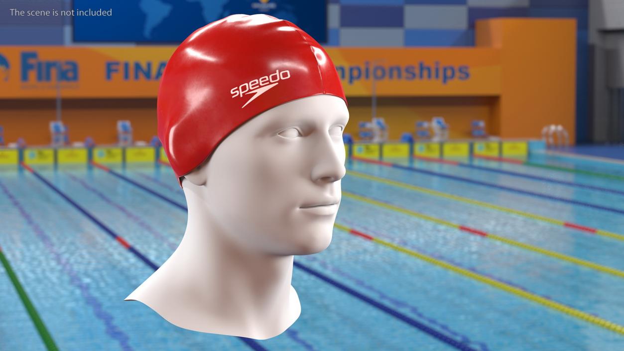 Speedo Red Silicone Swimming Cap 3D