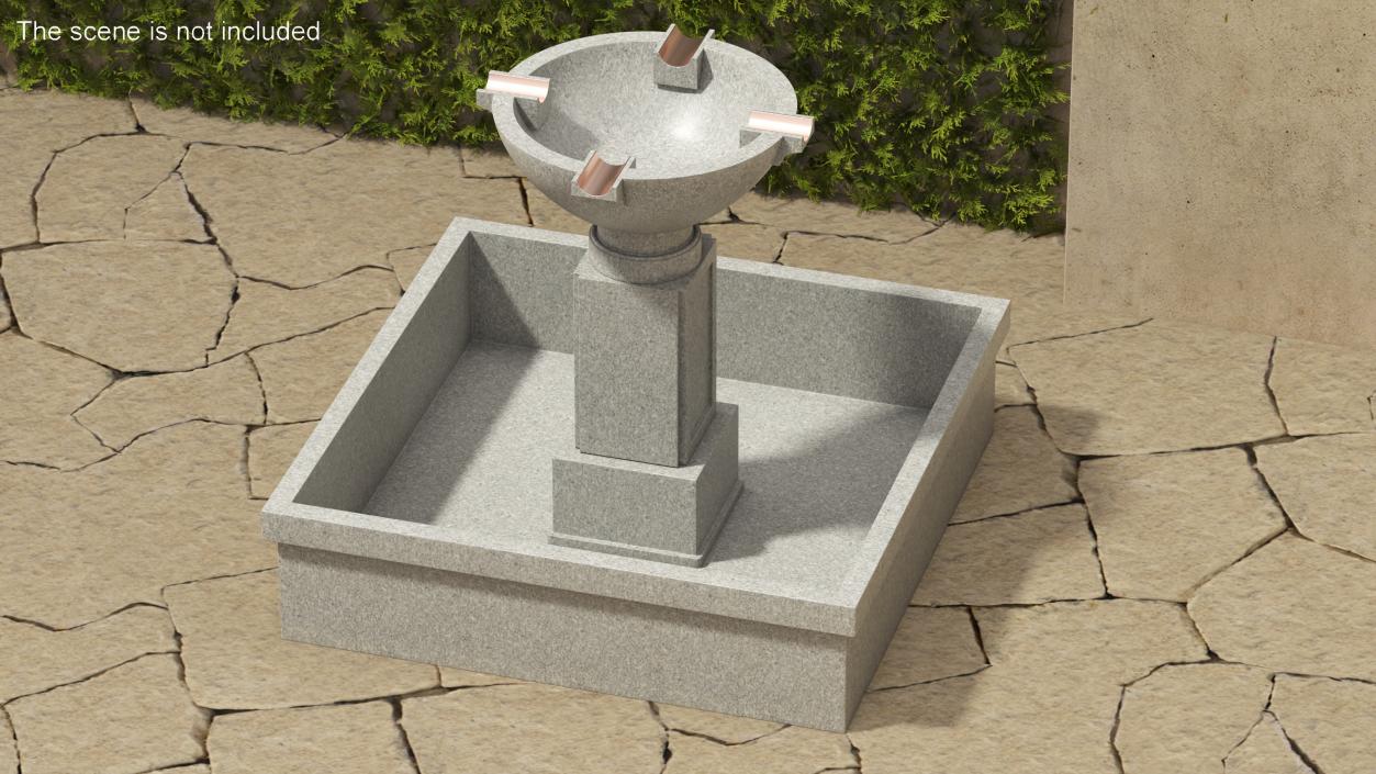 3D Modern Fountain Empty