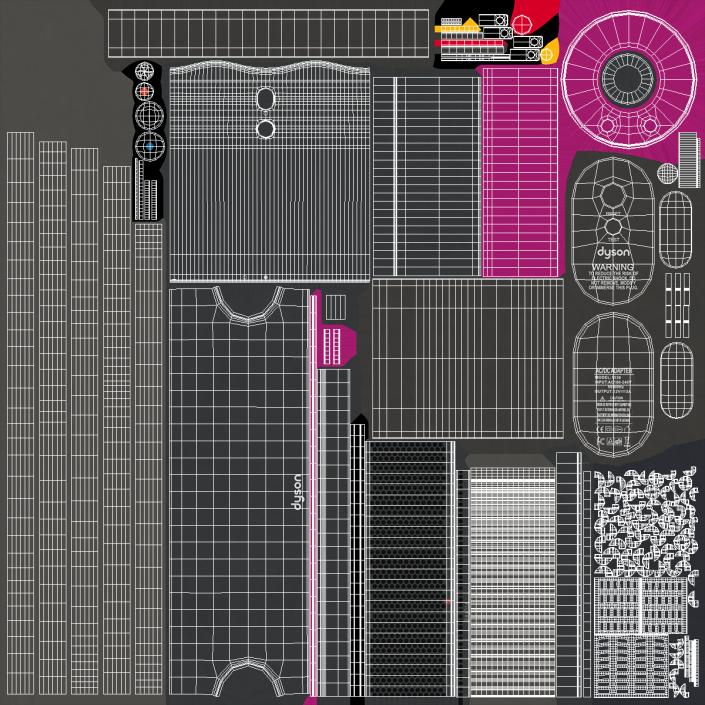 3D Dyson Supersonic Hair Dryer with Attachments Set model