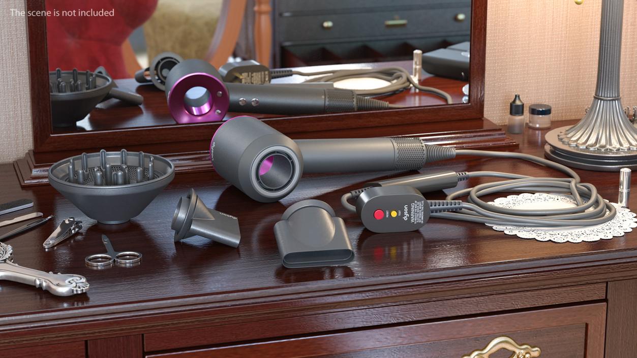 3D Dyson Supersonic Hair Dryer with Attachments Set model