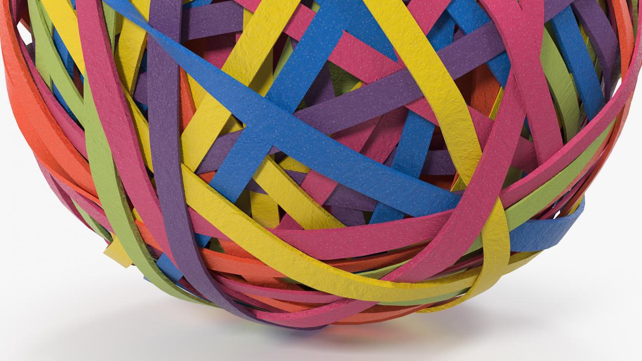 3D model Colorful Rubber Band Ball