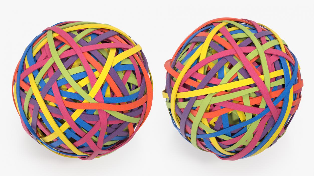 3D model Colorful Rubber Band Ball