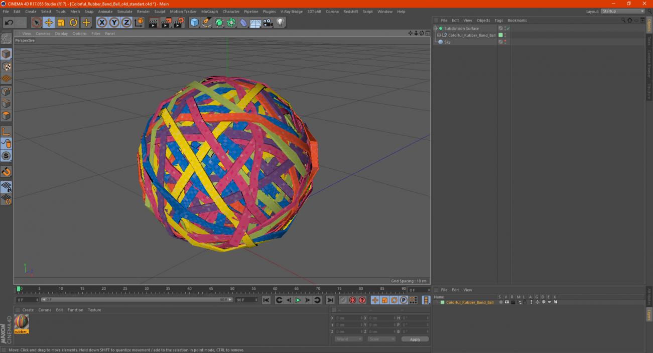 3D model Colorful Rubber Band Ball