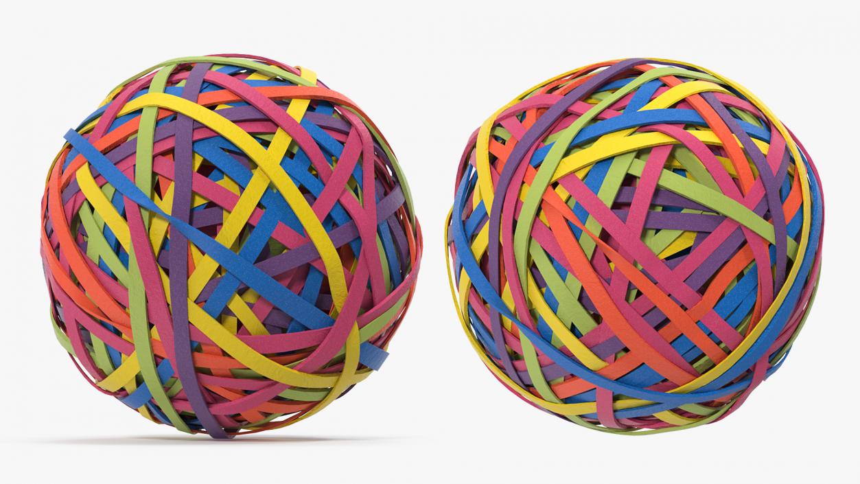 3D model Colorful Rubber Band Ball