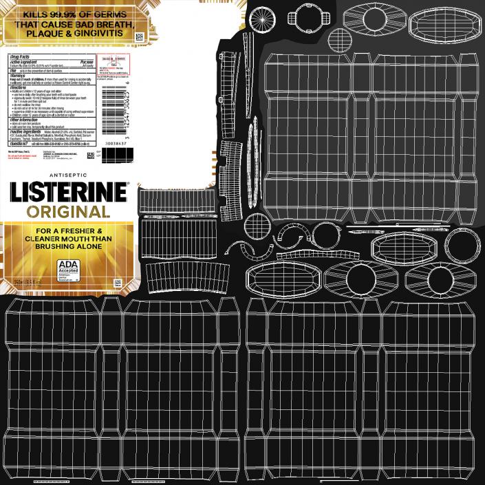 3D model Listerine Original Oral Care Antiseptic Mouthwash 250ml