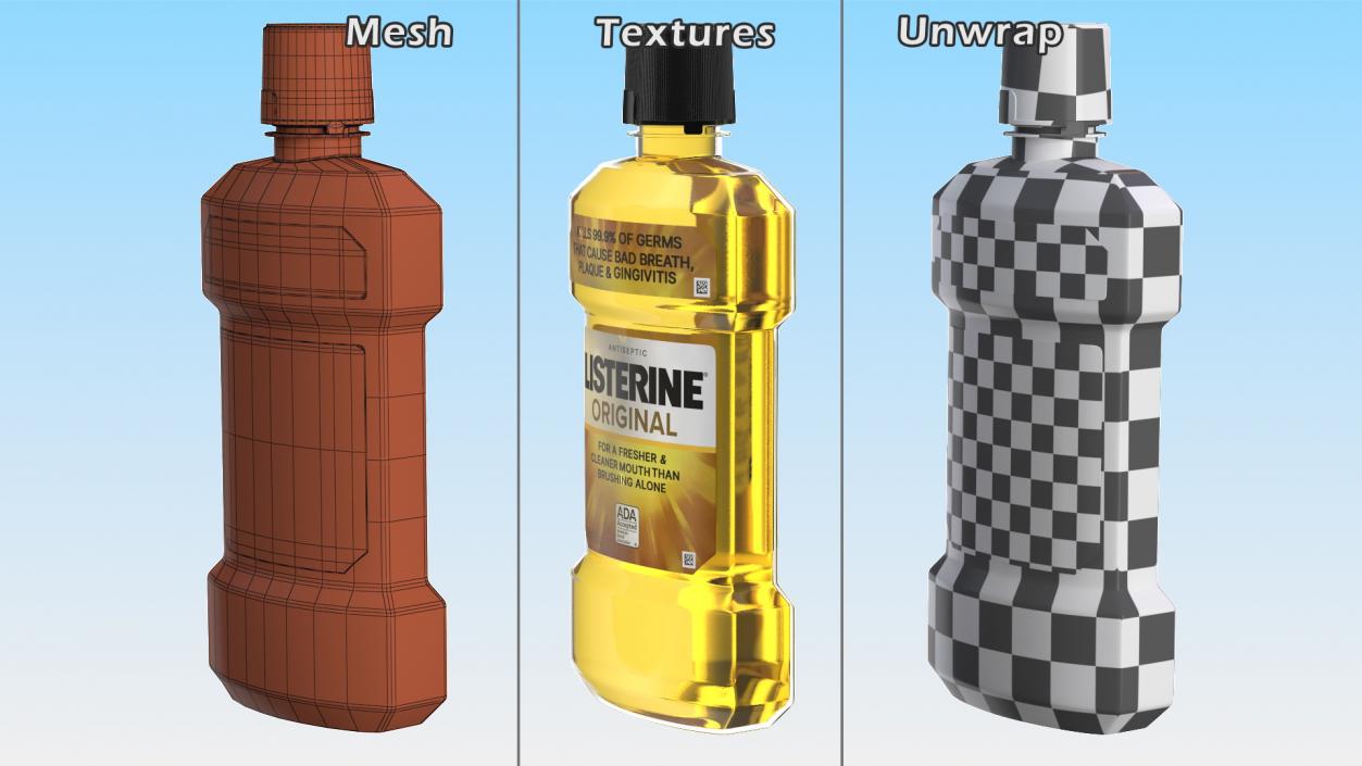 3D model Listerine Original Oral Care Antiseptic Mouthwash 250ml