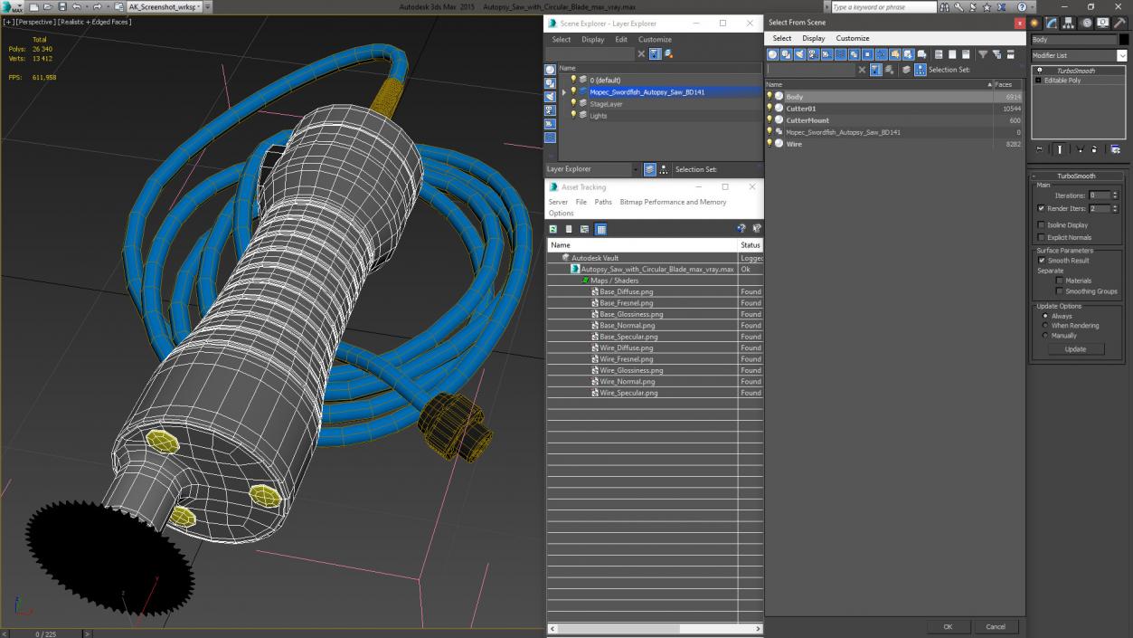 3D Autopsy Saw with Circular Blade