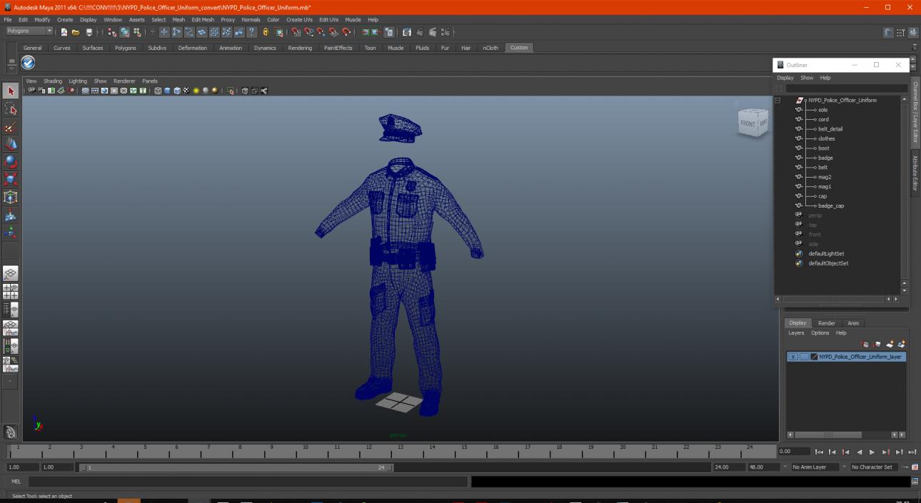 NYPD Police Officer Uniform 3D