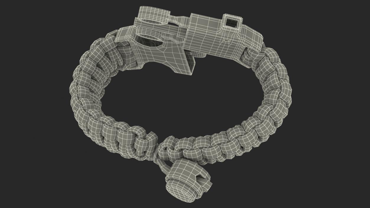 3D Tactical Paracord Bracelet Yellow model