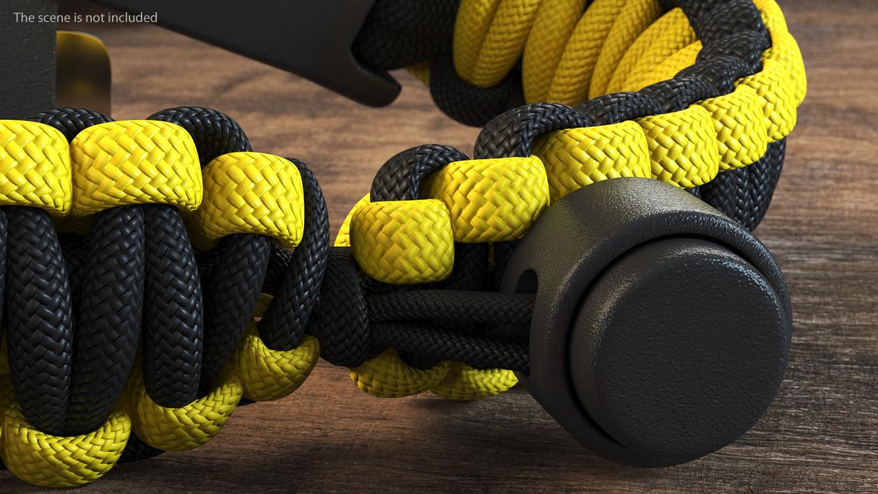 3D Tactical Paracord Bracelet Yellow model