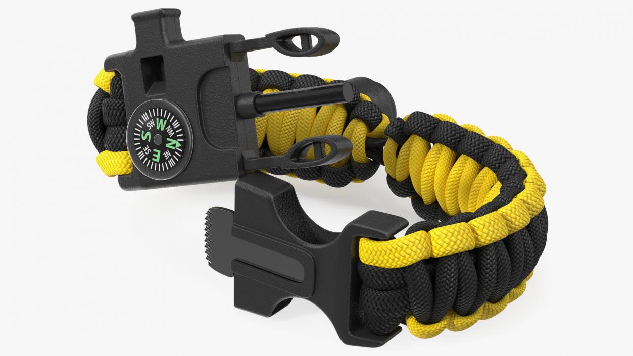 3D Tactical Paracord Bracelet Yellow model