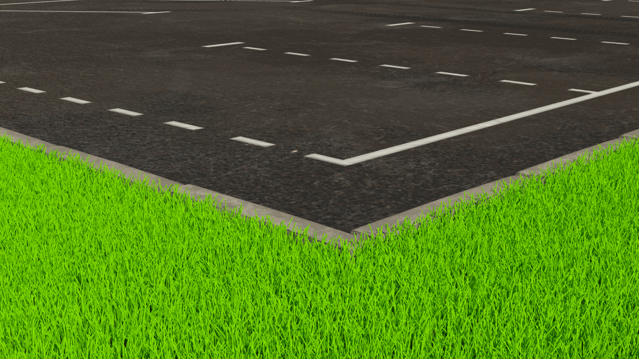 3D Empty Street Parking 26 Lots Old Fur