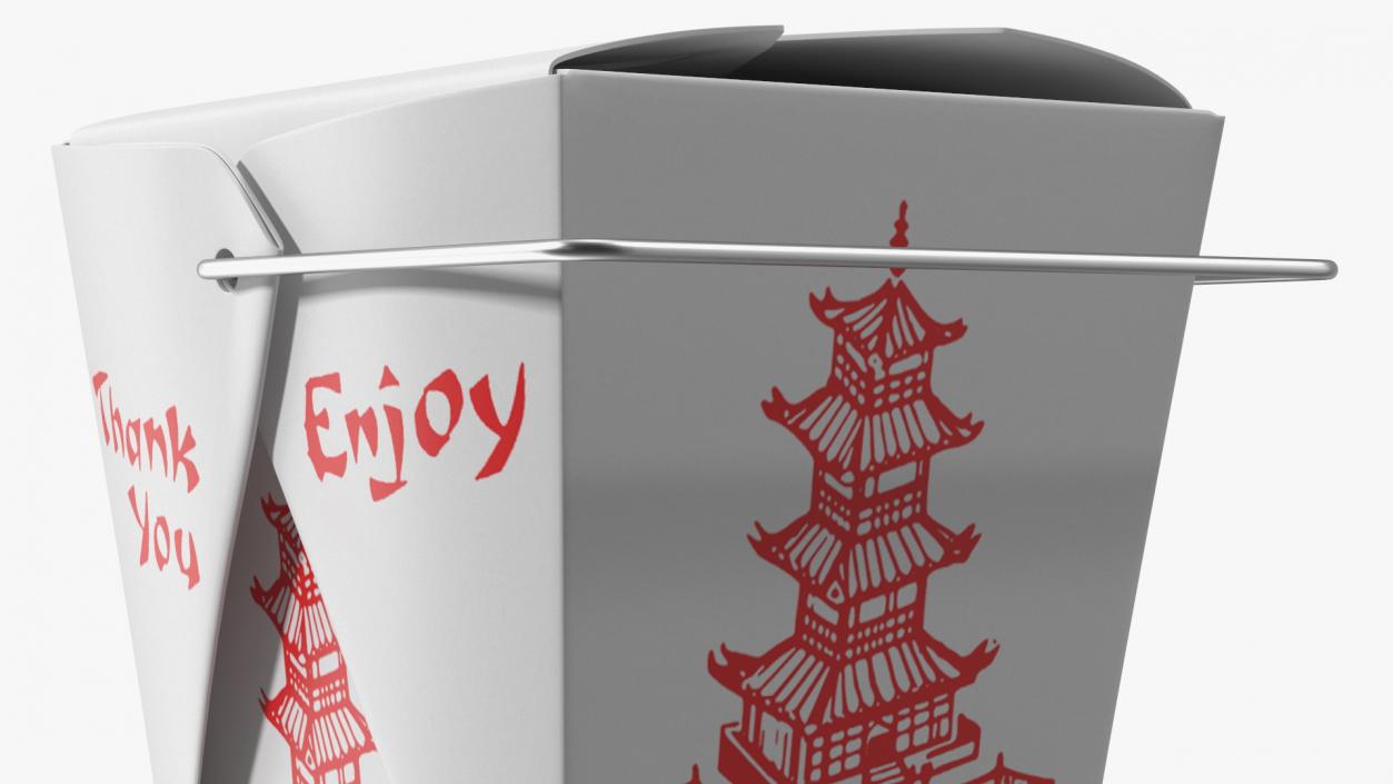 3D Chinese Restaurant Takeout Box 16 Oz