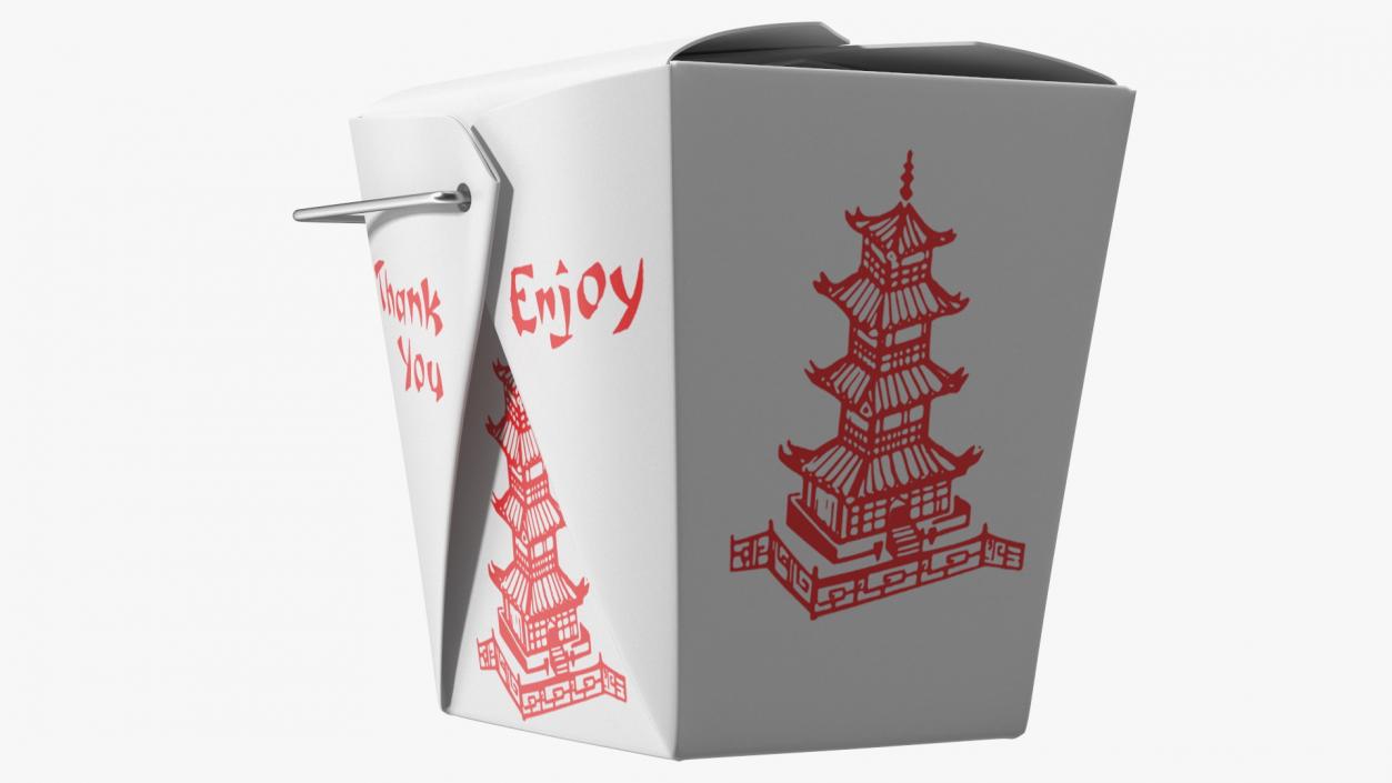 3D Chinese Restaurant Takeout Box 16 Oz