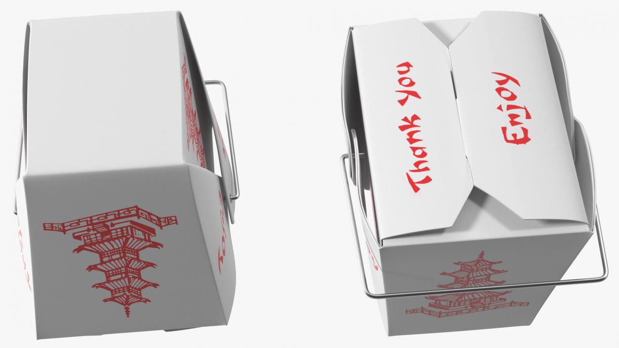 3D Chinese Restaurant Takeout Box 16 Oz