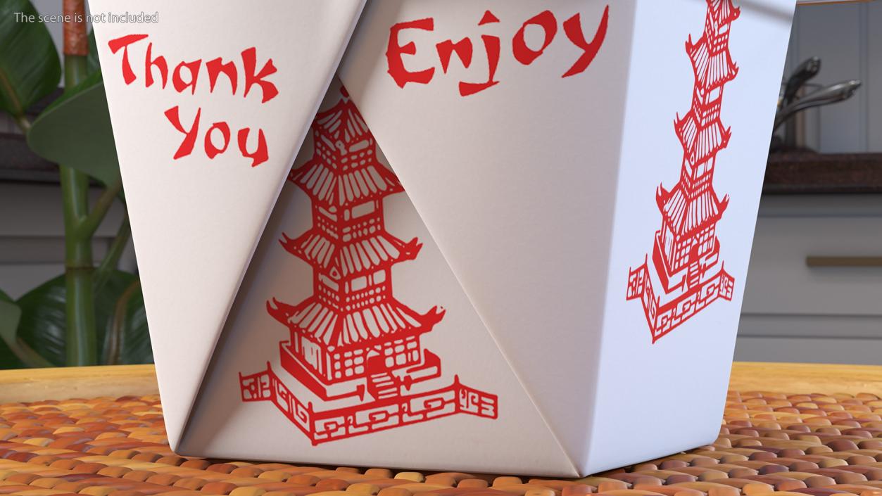 3D Chinese Restaurant Takeout Box 16 Oz