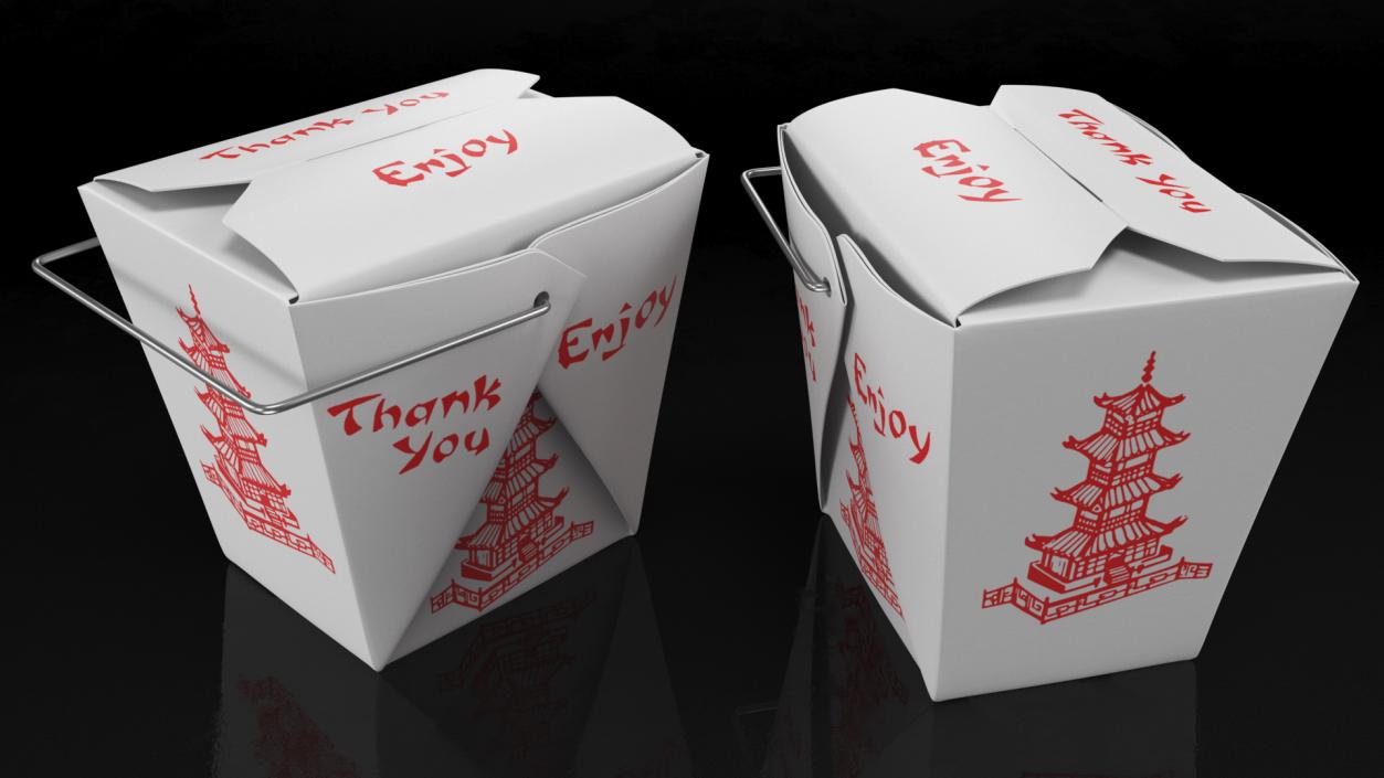 3D Chinese Restaurant Takeout Box 16 Oz