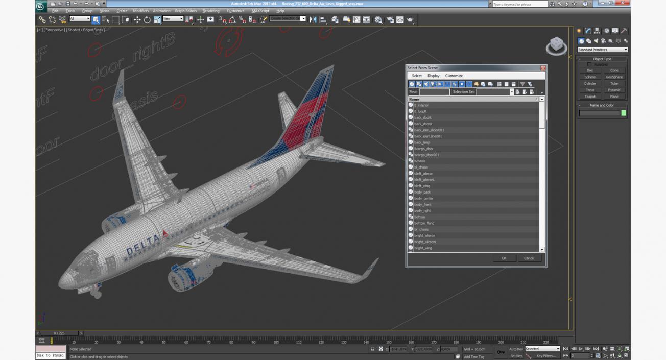 Boeing 737-600 Delta Air Lines Rigged 3D