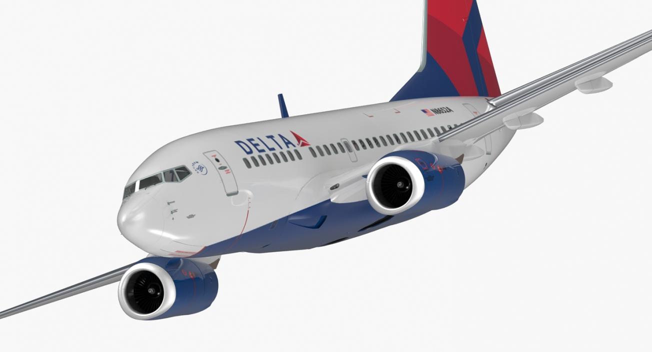 Boeing 737-600 Delta Air Lines Rigged 3D