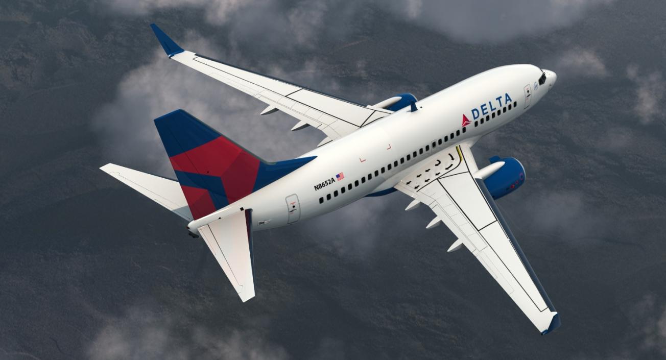 Boeing 737-600 Delta Air Lines Rigged 3D