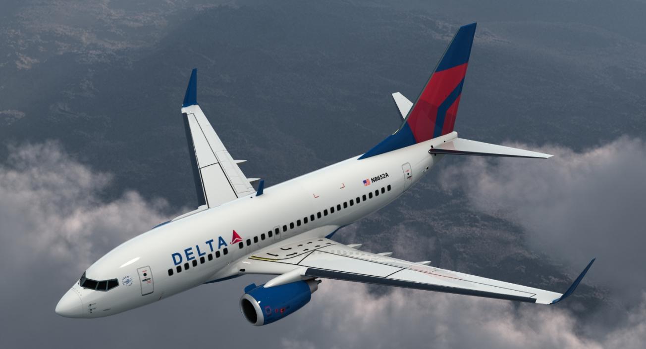 Boeing 737-600 Delta Air Lines Rigged 3D