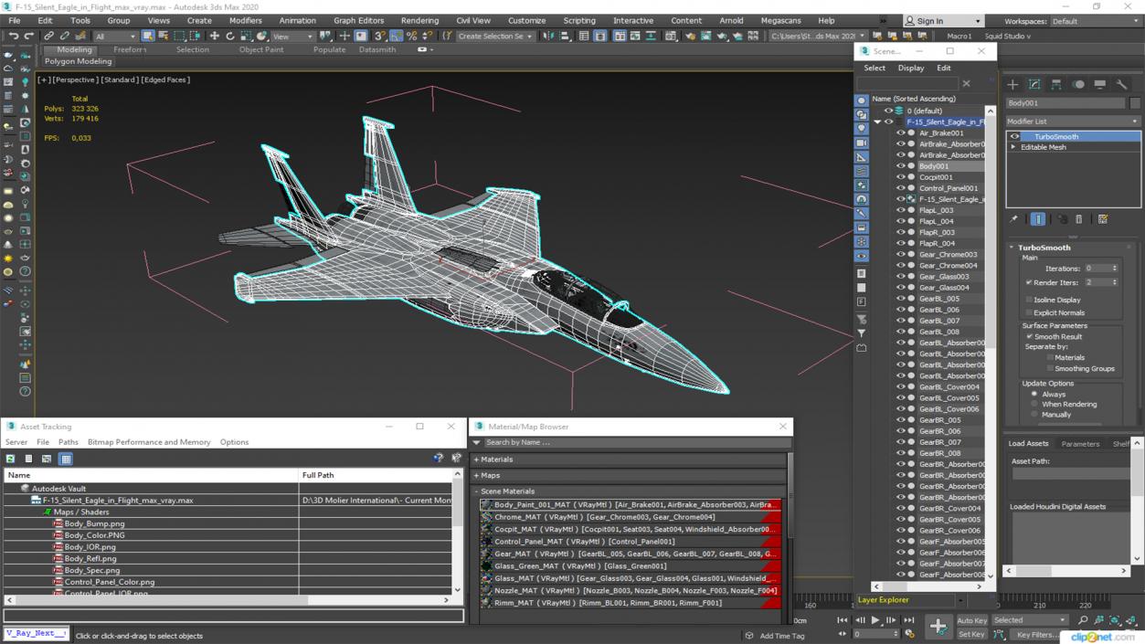 F-15 Silent Eagle in Flight 3D