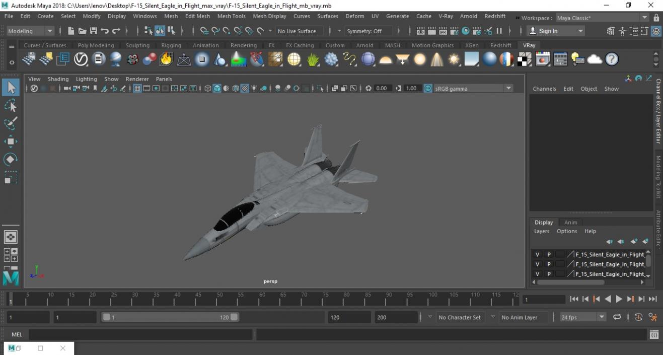 F-15 Silent Eagle in Flight 3D