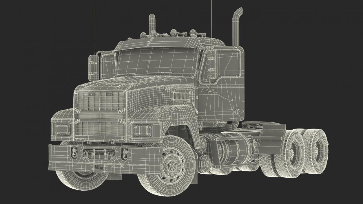 3D model Medium Duty Truck White Rigged