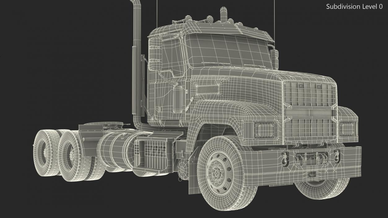 3D model Medium Duty Truck White Rigged