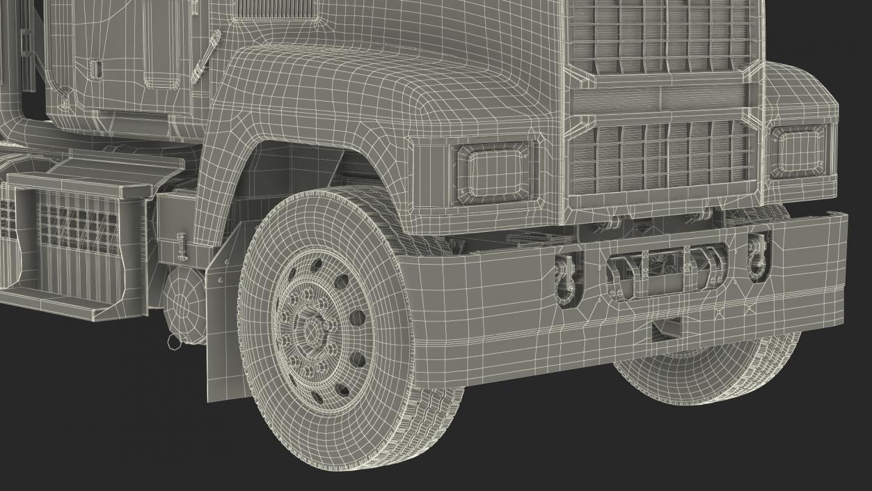 3D model Medium Duty Truck White Rigged