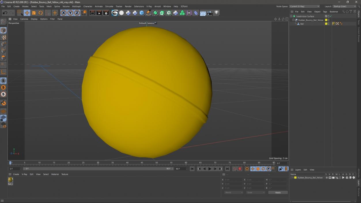 3D model Rubber Bouncy Ball Yellow