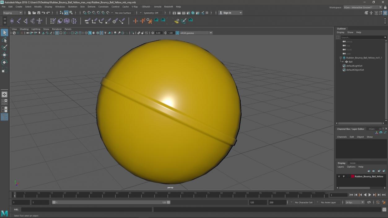 3D model Rubber Bouncy Ball Yellow