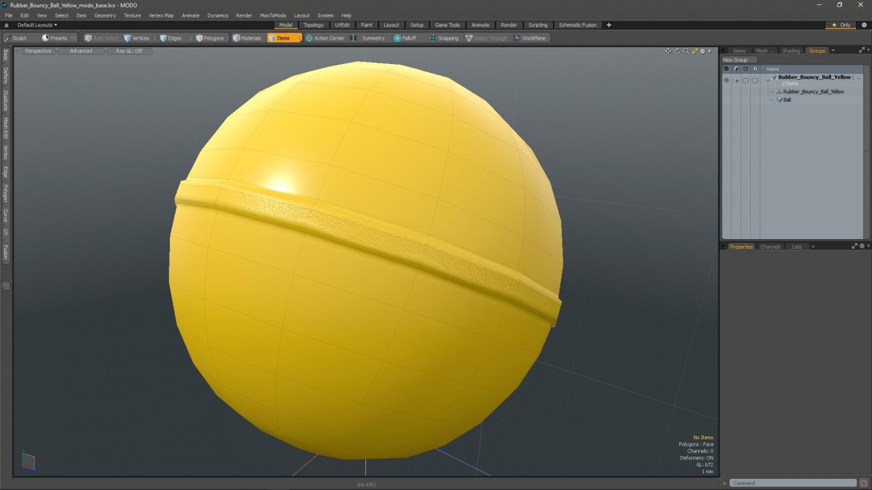 3D model Rubber Bouncy Ball Yellow