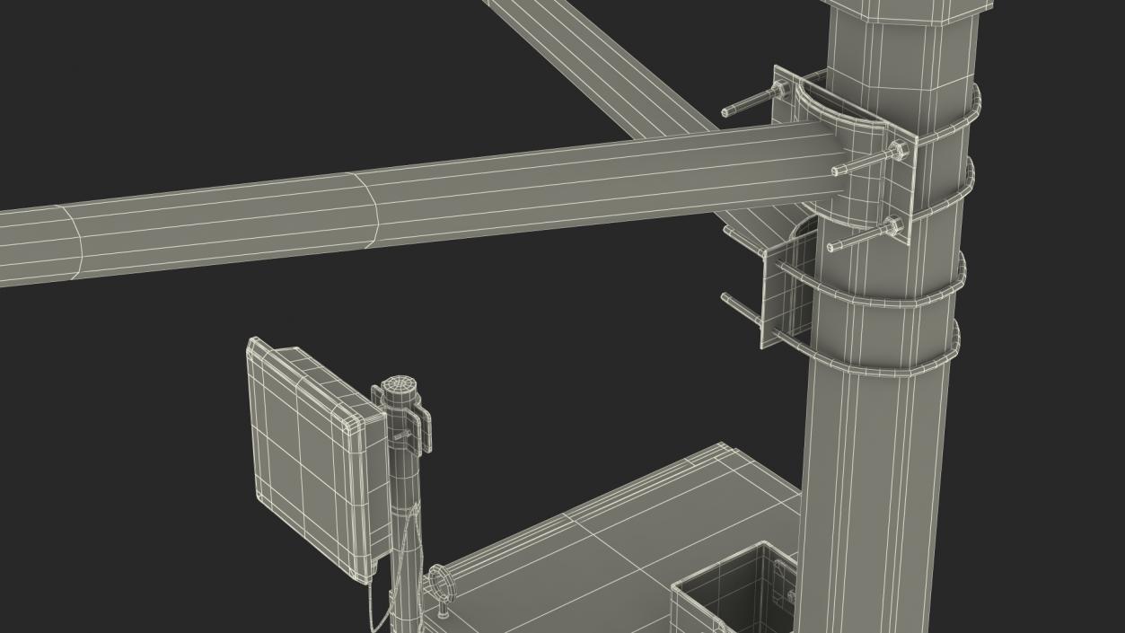 NYC Police Street Facial Recognition Cameras on Post 3D