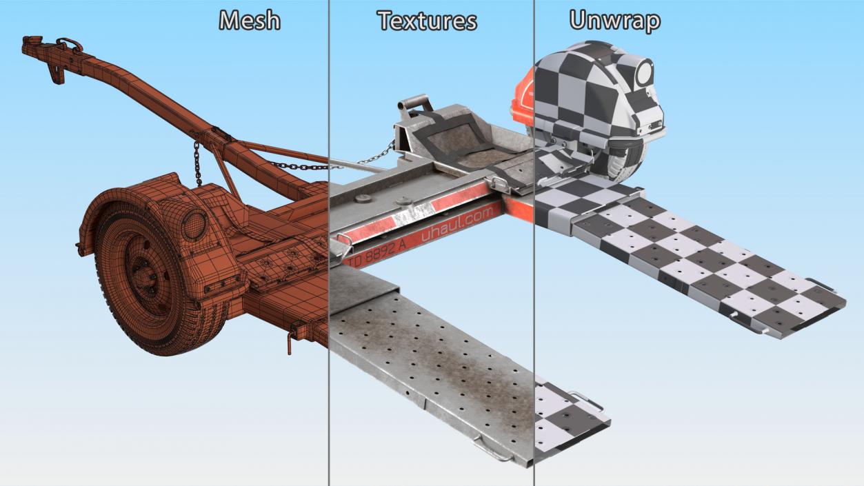 3D Dirt U-Haul Axle Tow Dolly