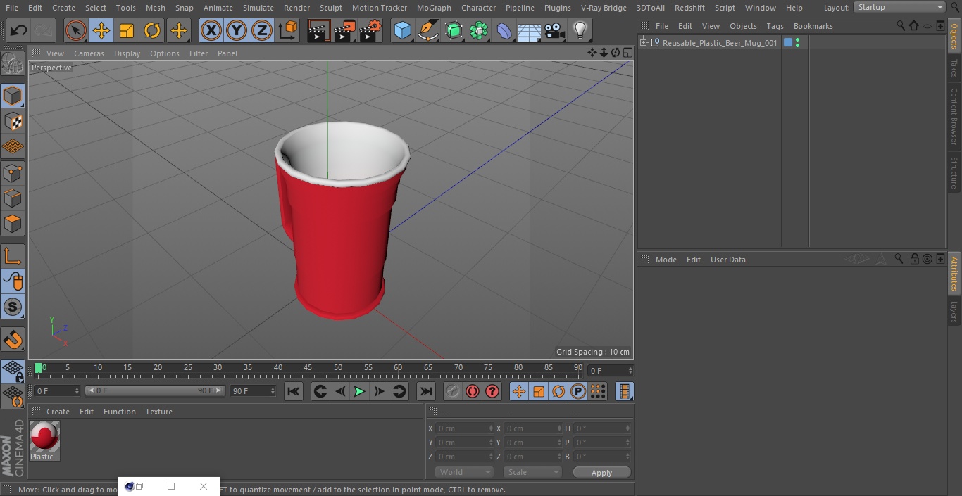 3D model Reusable Plastic Beer Mug