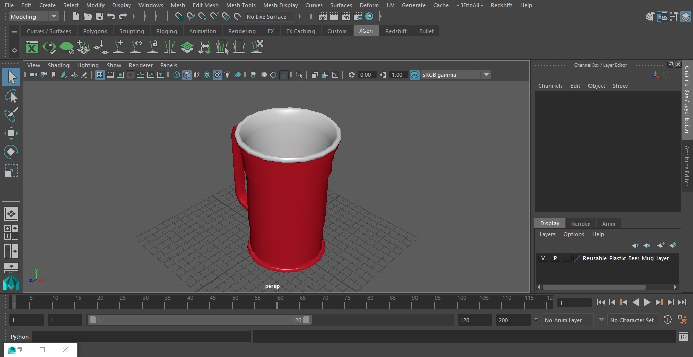 3D model Reusable Plastic Beer Mug