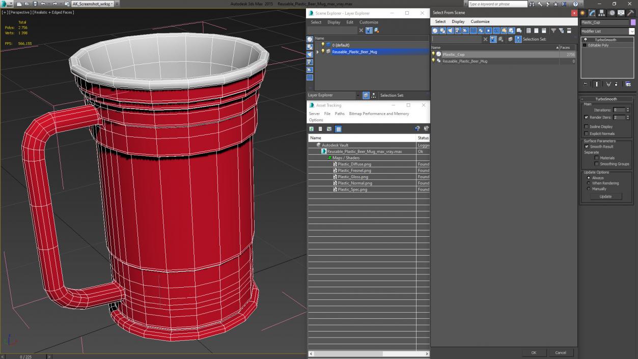 3D model Reusable Plastic Beer Mug