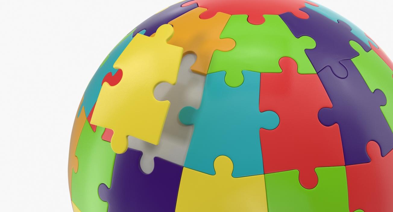 3D model Colored Puzzle Globe