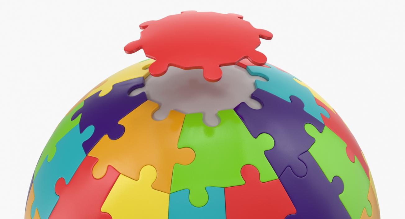 3D model Colored Puzzle Globe